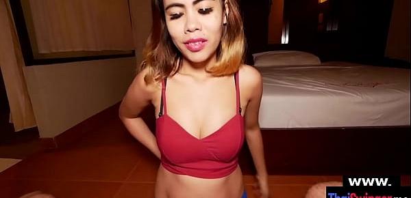  Real amateur asian GF in cute bra POV style quickie